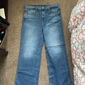 AYR Jeans Size 34 / 34S NEW The Secret Sauce Wide Leg High Rise Blue Denim